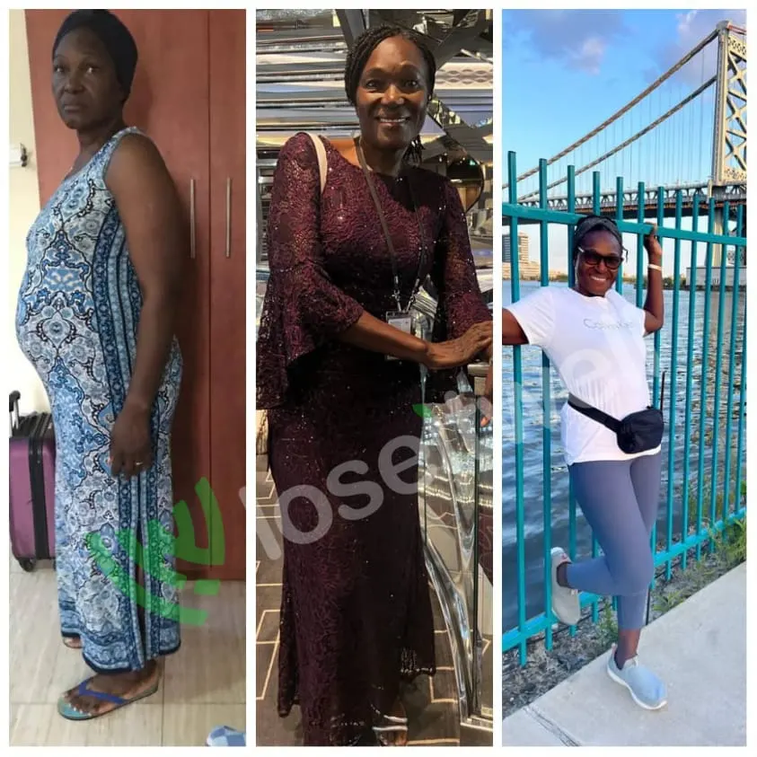 A member's before and after photos, progression.
