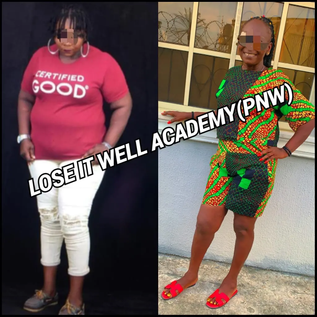 A member's before and after photos, side by side.