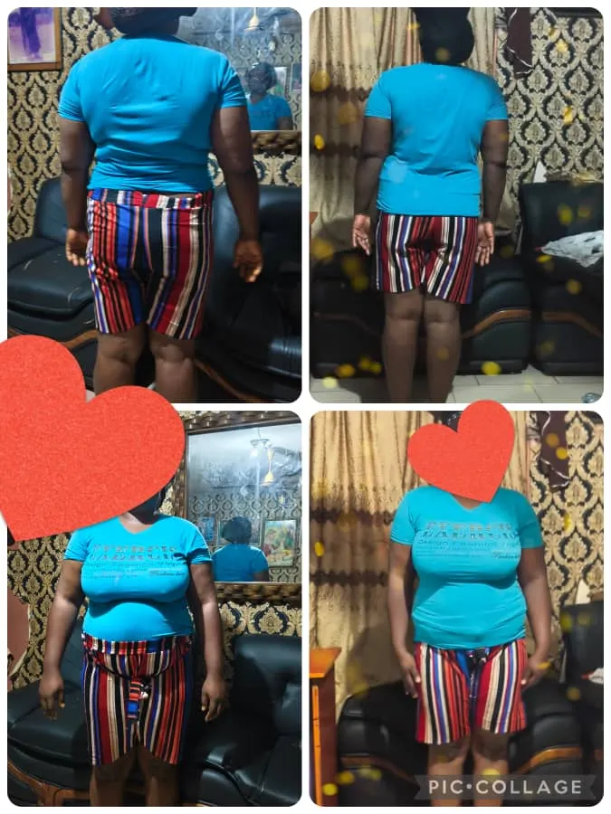 A member's before and after photos, progression.
