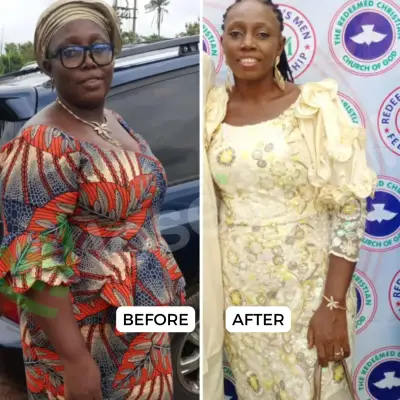 A member's before and after photos.