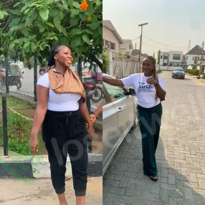 A member's before and after photos, side by side.