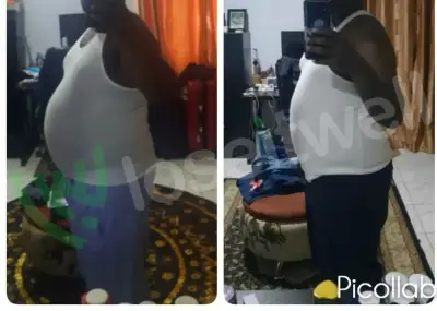 A member's before and after photos, side by side.