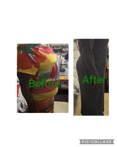 A member's before and after photos, side by side.