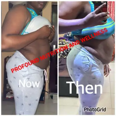 A member's before and after photos, side by side.