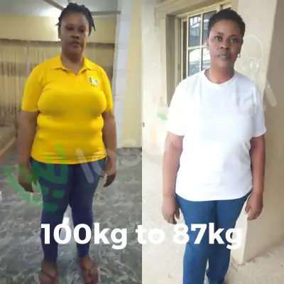 A member's before and after photos, side by side.