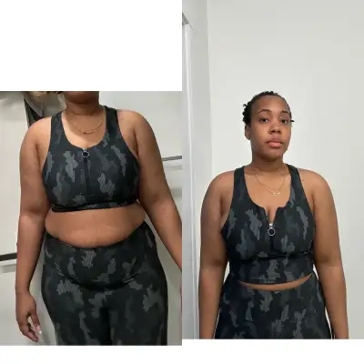 A member's before and after photos, side by side.