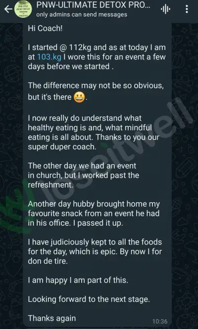 A member's WhatsApp message, shared as originally written. Phone numbers are blurred.