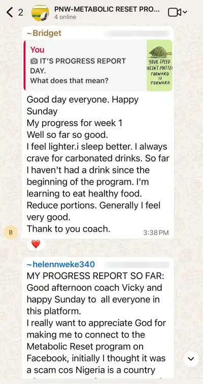 A member's WhatsApp message, shared as originally written. Phone numbers are blurred.