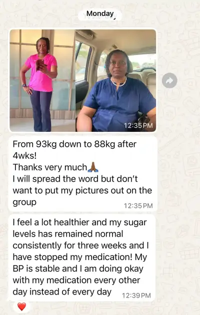 A member's WhatsApp message, shared as originally written. Phone numbers are blurred.