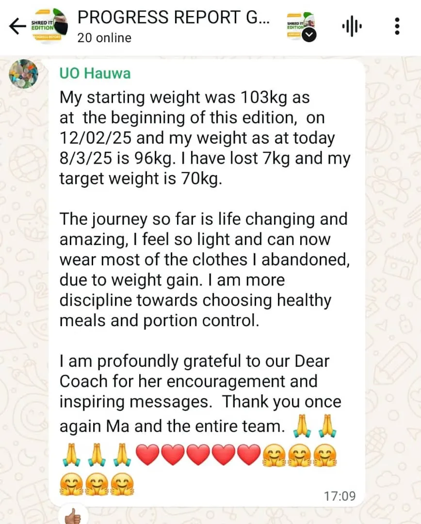 A member's WhatsApp message, shared as originally written. Phone numbers are blurred.