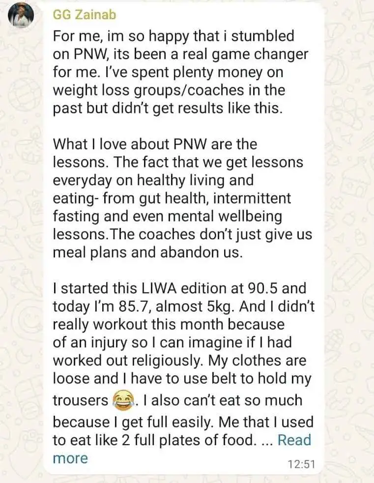 A member's WhatsApp message, shared as originally written. Phone numbers are blurred.