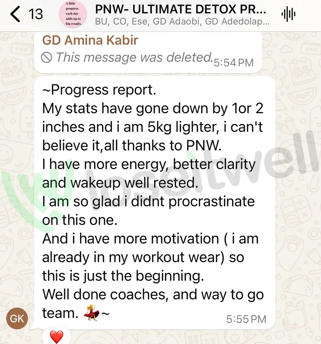 A member's WhatsApp message, shared as originally written. Phone numbers are blurred.