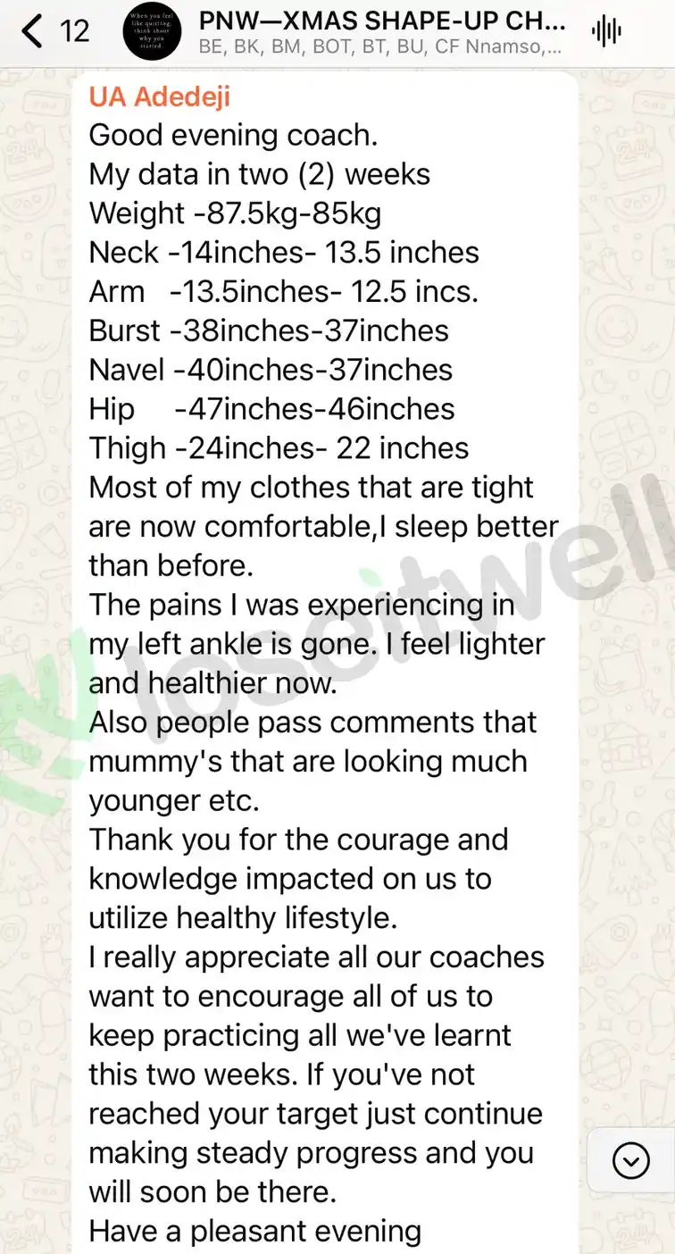 A member's WhatsApp message, shared as originally written. Phone numbers are blurred.