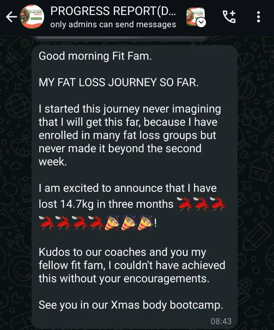 A member's WhatsApp message, shared as originally written. Phone numbers are blurred.